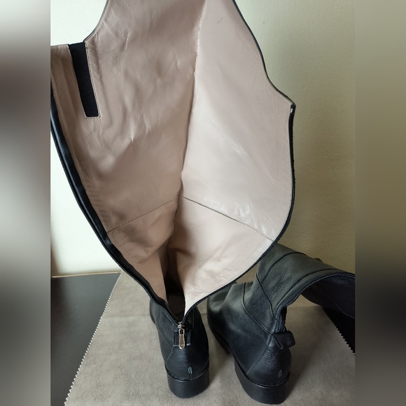 Vero Cuoio Italy Black Leather Knee-High Boots Women's Size US 10M/ Italy 41 - Picture 11 of 12